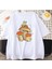 Kurbağa Mantar Baskılı Bisiklet Yaka Oversize T-Shirt 1