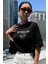 Brooklyn 1898 El Ön Arka Baskılı Oversize/rahat Kesim Bisiklet Yaka Unisex Örme T-Shirt 1