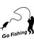 Go Fishing Oto Özel Yeni Sticker Siyah 25 x 25 cm 1