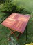Ahşap Iroko Katlanır Rustik 80X80 Mini Yemek Masası 2