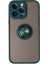 iPhone 14 Pro Kılıf Montreal Yüzüklü Silikon Kapak - Yeşil - LORCE9664-5899 1