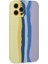 iPhone 12 Pro Max Kılıf Ebruli Lansman Silikon - Sarı-Lila - LORCE7228-8442 3
