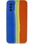 Samsung Galaxy A03S Kılıf Ebruli Lansman Silikon - Mavi-Turuncu - LORCE8100-8556 1