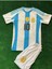 Arjantin Messi 10 Mavi Beyaz Çubuklu Çocuk Futbol Forma 2 Li Set . Forma+Şort 2