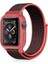 Apple Watch 38MM Hasırlı Cırtcırtlı Kasalı Kordon - Siyah-Pembe - LORCE2784-5245 1
