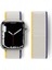 Apple Watch 38MM Hasırlı Cırtcırtlı Kordon - Sarı-Beyaz - LORCE7791-2474 1