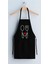 Kalın Siyah Mutfak Önlüğü, Kalp Desenli, Çatal Kaşık Detaylı, Rahat ve Şık Tasarım 1