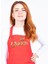 Kırmızı Baskılı Kadın Mutfak Önlüğü, Şef ve Kafe Için Şık Tasarım 1