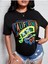 Renkli Neon Yazlılı California 07 Basklı Oversize Siyah T-Shirt 1