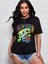 Renkli Neon Yazlılı California 07 Basklı Oversize Siyah T-Shirt 3