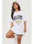 Beyaz Miami Florida United States Champions League Baskılı Oversize T-Shirt 3