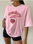 Büyük Beden Pembe Strawberry Milk Baskılı Oversize T-Shirt 2