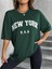 U.s.a Kadın New York Baskılı Oversize T-Shirt 3