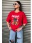 Oversize Nasa Ayıcık Baskılı Unisex Kırmızı T-Shirt 1