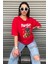 Oversize Nasa Ayıcık Baskılı Unisex Kırmızı T-Shirt 6