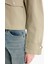 Regular Fit Kontrast Yakalı Fermuarlı Cepli Crop Mont E8598AX25AU 5