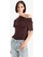 Slim Fit Dar Kesim Kayık Yaka Kısa Kollu Bluz F8008AX25AU 3