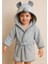 Unisex Bebek Bornozu Figürlü Gri 1