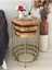 Aybars Gold Metal Eskitme Ceviz Zigon Sehpa 2