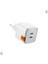 35W Usb-C 2 Port Mini Hızlı Şarj Aleti Samsung Pps / Isı Düşürücü Gan Destekli Akım Korumalı Güç Adaptörü iPhone & Android & iPad & MacBook Type-C PE2202 White - ACH05146 1