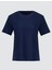 Lacivert %100 Pamuk Bisiklet Yaka Kısa Kollu Örme Tişört 6