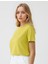 Açık Yeşil Bisiklet Yaka Kısa Kollu Örme Modal Tişört 3