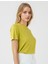 Açık Yeşil Bisiklet Yaka Kısa Kollu Örme Modal Tişört 4