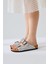 Aire Beyaz Çift Bantlı Taş Detaylı Terlik 4