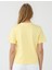 Sarı %100 Pamuk Bisiklet Yaka Kısa Kollu Örme Tişört 5
