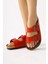 Beti Kırmızı Çift Bantlı Terlik 1