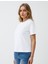 Beyaz %100 Pamuk Kısa Kollu Basic Örme Tişört 3