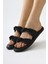 Nessa Siyah Rugan Örgü Bantlı Terlik 2