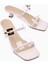 Silvi Bej Rugan Tokalı Kısa Topuklu Kadın Terlik 1