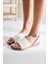 Hakiki Deri Kaia Beyaz Sandalet 1
