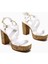Havannah Beyaz Çapraz Bantlı Platform Topuklu Kadın Sandalet 5