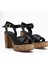 Hera Siyah Çapraz Bantlı Platform Topuklu Kadın Sandalet 2