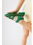 Misra Yeşil Yıldız Detaylı Cırt Cırtlı Yüksek Taban Sandalet 3
