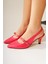 Moon Fuşya Sivri Burunlu Ince Bantılı Kısa Topuklu Sandalet 3