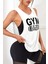 Kadın Gym Baskılı Nefes Alabilen Fitness Yoga Koşu Kolsuz Spor Atlet 1