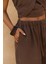 Moira Kahve Keten Crop Pantolon Takım 7