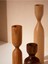 3'lü Renkli Doğal Ahşap Şamdan Seti, 11-14-18CM, Modern Dekoratif Mumluk 2