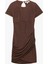 Pencere Detaylı Kısa Kollu Bisiklet Yaka Drapeli Bodycon Mini Abiye Elbise 1