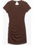 Pencere Detaylı Kısa Kollu Bisiklet Yaka Drapeli Bodycon Mini Abiye Elbise 2