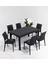 6 Kişilik Rattan Bahçe Balkon Masa Takımı Kolsuz Koltuk 90X150 Masa Seti A Plus Large 1