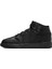 Air Jordan 1 Mıd Leather Sneaker Womens Sneaker Bilekli Hakiki Deri Kadın Günlük Spor Ayakkabı Siyah 1