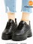 Kadın Siyah Spor Ayakkabı 6 Cm Yüksek Rahat Air Taban Günlük Sneaker X401 4
