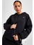 Jordan Essential Fleece Pullover Loose Fit Hoodie Kadın Bol Kesim Kapüşonlu Sweatshirt Siyah 1