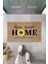 Bej Kapı Önü Paspası Home Sweet Home Papatyalı Desen K-3342 1