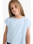 Kız Çocuk Boxy Fit Bisiklet Yaka Basic Düz Kısa Kollu Tişört C4511A825SM 4