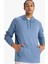 Mavi DeFactoFit Standart Fit Kapüşonlu Cepli Sporcu Sweatshirt C9171AX24AU 4